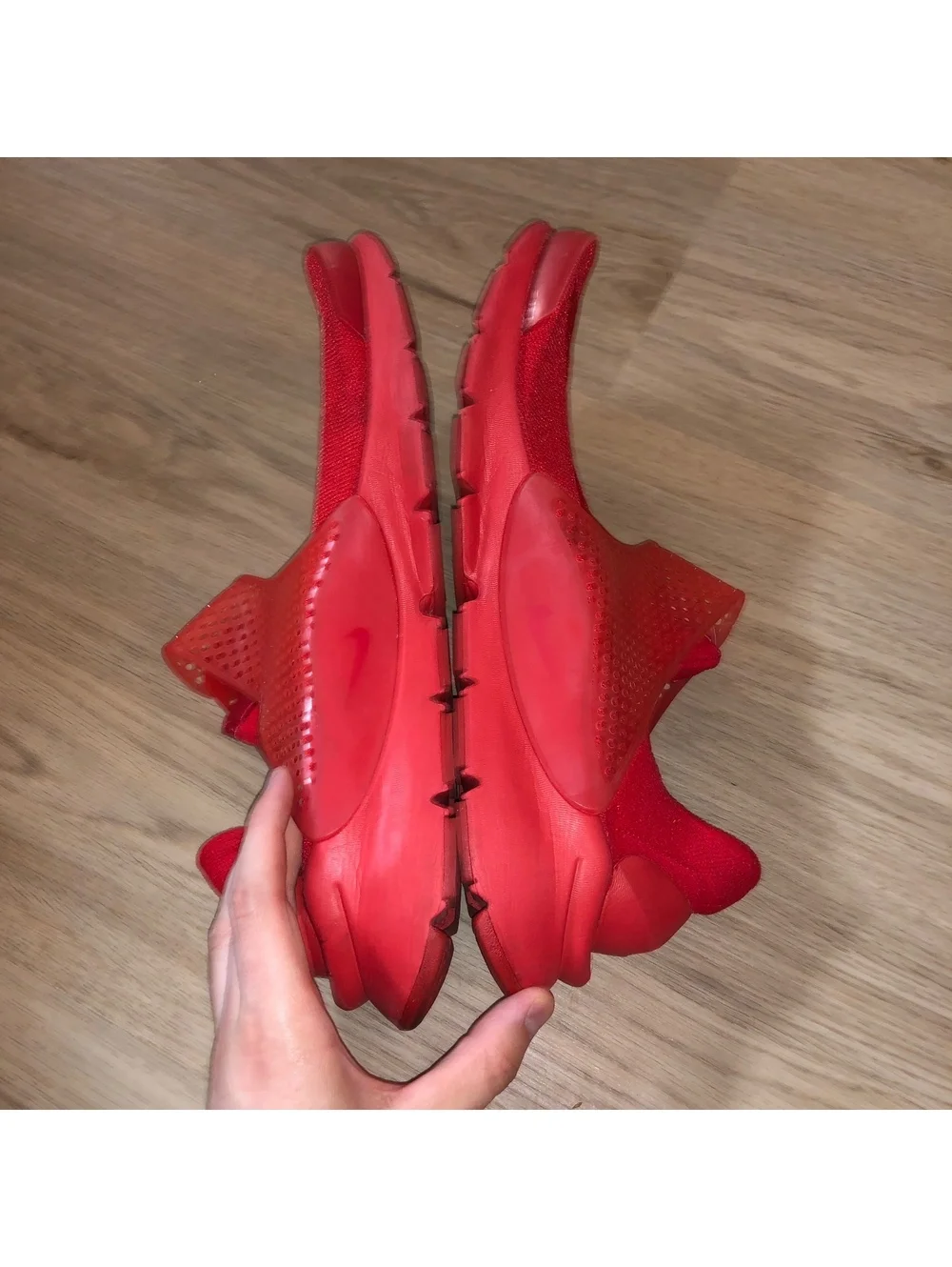 NIKE SOCK DART KNIT TRIPLE RED RUNNING SHOES MENS SIZE 13